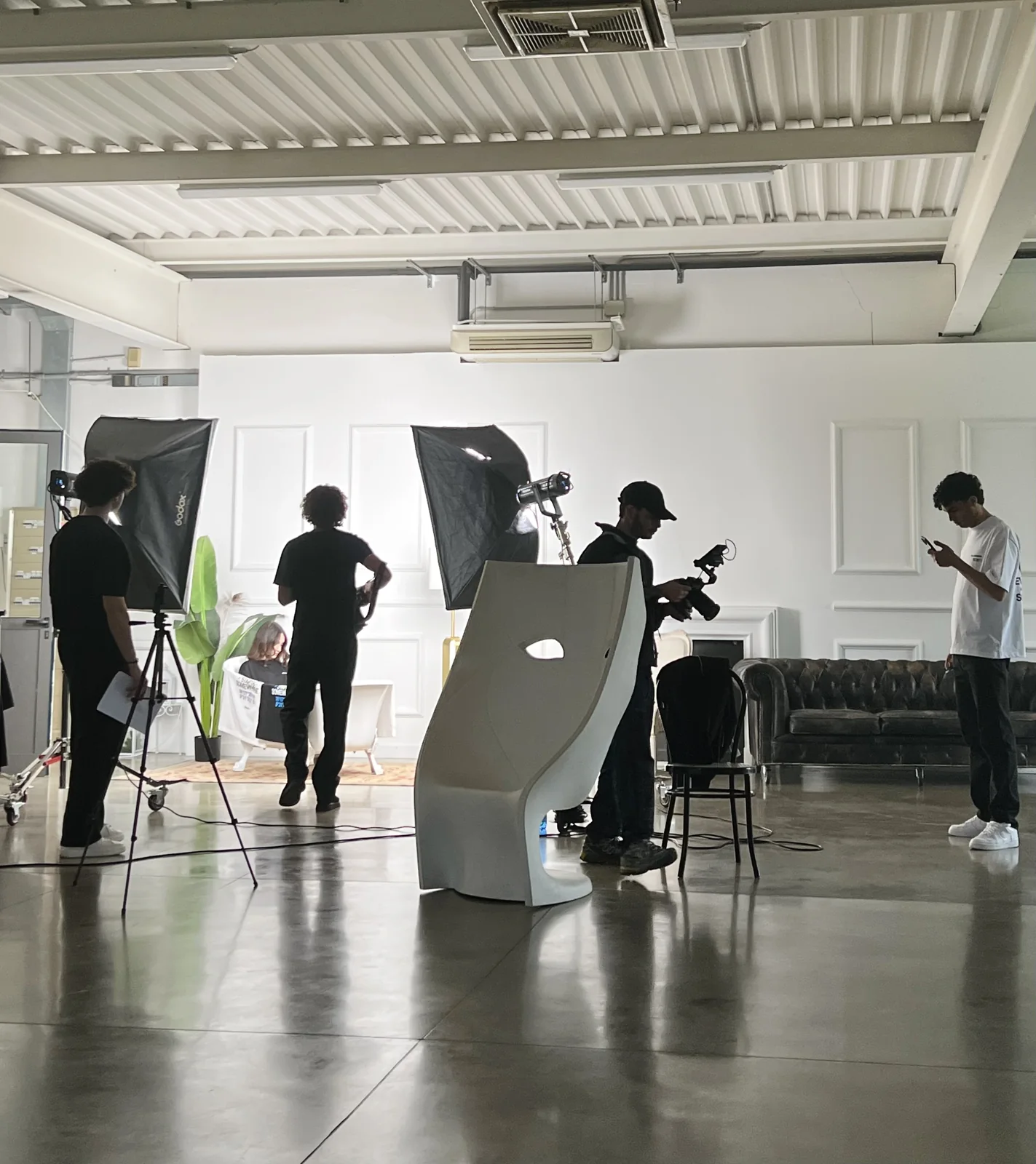 Team Flabber al lavoro su un set fotografico